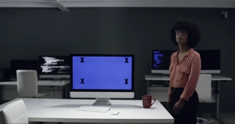 Coding, virtual computer screen and woman programming, server, online code or Stock Footage 260982002