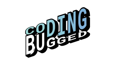 CODING vs BUGGED, 3D Text Animation in Isometric View with Opposite Word Motion Stock Footage 314263375