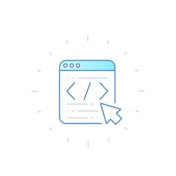 Coding, web design, app development, programming vector icon Stock Illustration