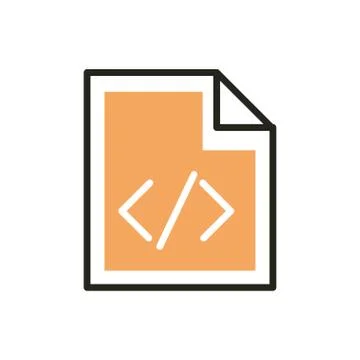 Coding web development icon line and fill Stock Illustration