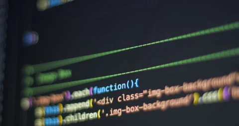 Coding web on screen scrolling Javascript Stock Footage 255683075