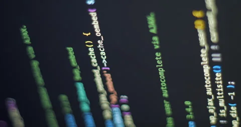 Coding web on screen scrolling PHP, vertical view Stock Footage 255683373