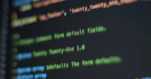 Coding web on screen scrolling PHP Stock Footage 255683443