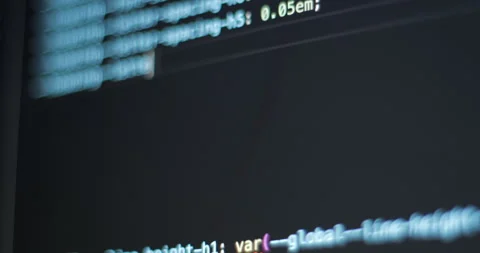 Coding web on screen typing CSS 스톡 동영상 255682986