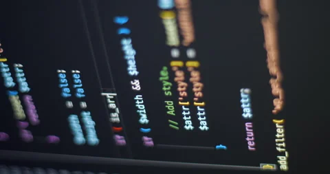 Coding web on screen typing CSS, vertical view Stock Footage 255683025
