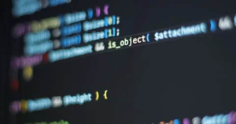 Coding web on screen typing PHP Stock Footage 255683435