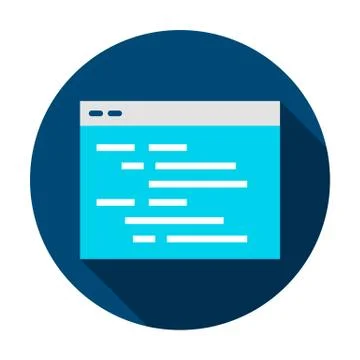 Coding Webpage Circle Icon Illustrazione stock