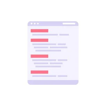 Coding website simple icon vector flat illustration. Stock Illustration