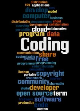 Coding, word cloud concept イラスト素材