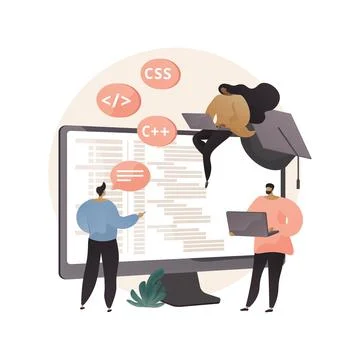 Coding workshop abstract concept vector illustration. Stock Illustration