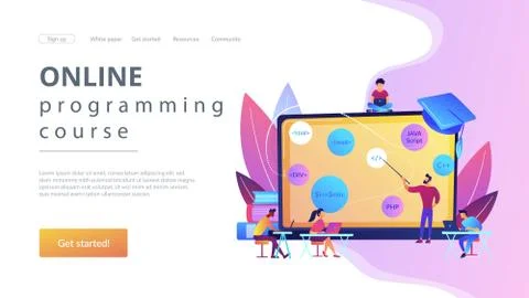 Coding workshop concept landing page Stock Illustration