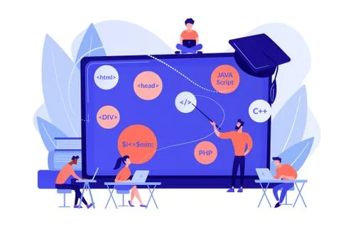 Coding workshop concept vector illustration Illustrazione stock