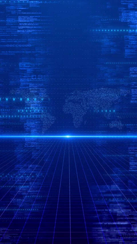 Coding World Map Digital Grid Technology Background Stock Footage 315406136