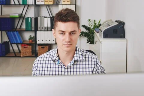 Coding young man Stock Photos