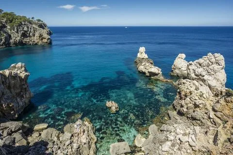 Codols Blancs Codols Blancs, Cala Deia, road painters, tramuntana coast be... 스톡 사진