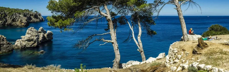 Codols Blancs Codols Blancs, Cala Deia, road painters, tramuntana coast be... 스톡 사진
