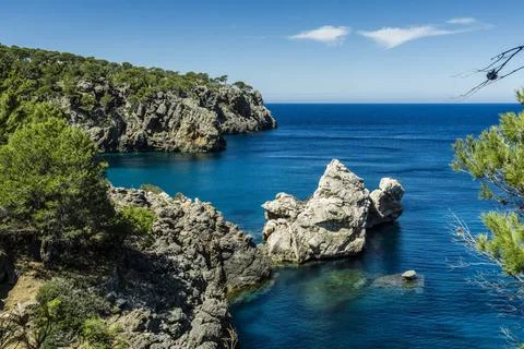 Codols Blancs Codols Blancs, Cala Deia, road painters, tramuntana coast be... Stock Photos