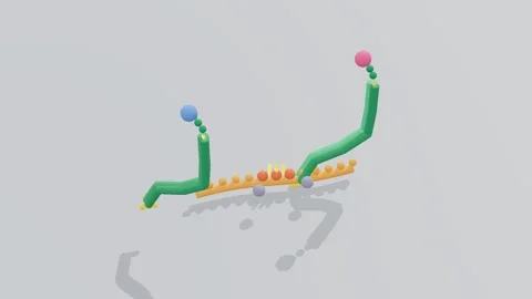 Codon anticodon trna delivery 3d loop white background 3D animation seamless 스톡 동영상 341851818