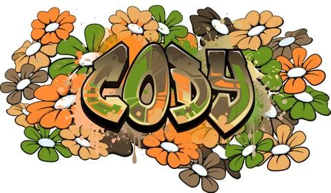 Cody Graffiti Text Logotype Design Stock Illustration