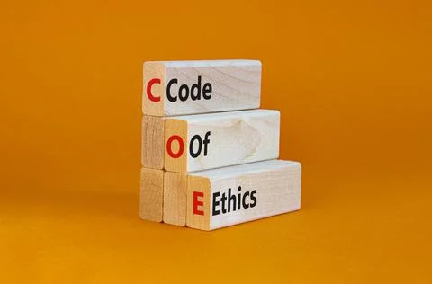 COE, Code of ethics symbol. Concept words 'COE, Code of ethics' on wooden blo 写真素材