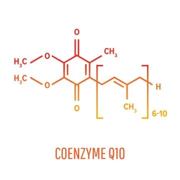 Coenzyme Q is necessary for the normal functioning of living organisms and fo Stock Illustration