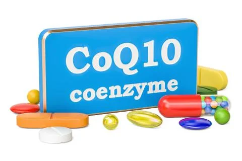 Coenzyme Q10 concept, 3D rendering isolated on white background Stock Illustration