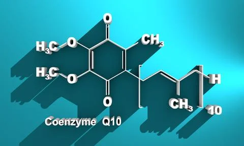Coenzyme Q10 formula. Stock Illustration