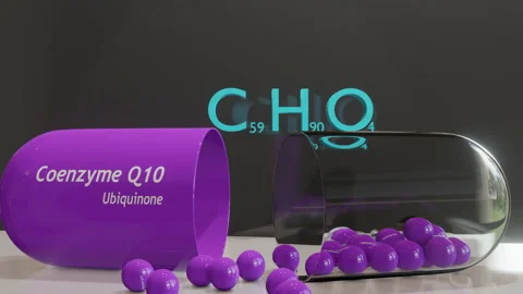 Coenzyme Q10 Ubiquinone Capsule Stock Footage