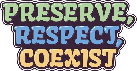 Coexistence Lettering Vector Art Stock Illustration