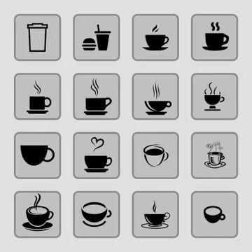Cofe icons Stock Illustration