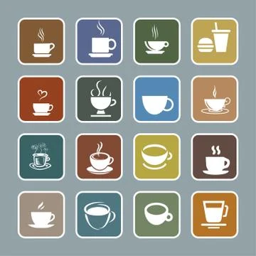 Cofe icons Stock Illustration