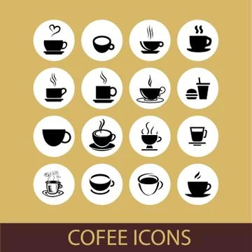 Cofe icons Stock Illustration