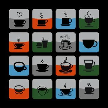 Cofe icons Stock Illustration