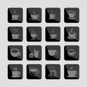 Cofe icons Stock Illustration