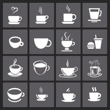 Cofe icons Illustrazione stock