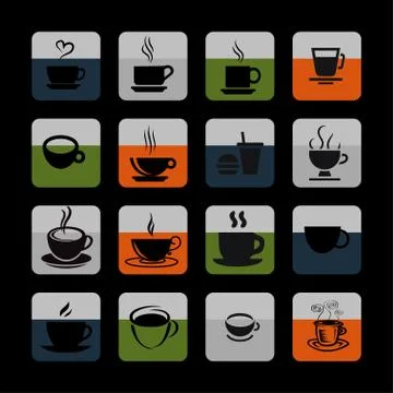 Cofe icons Stock Illustration