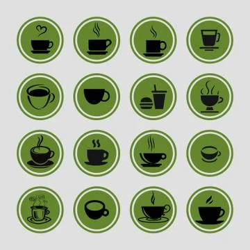 Cofe icons Stock Illustration