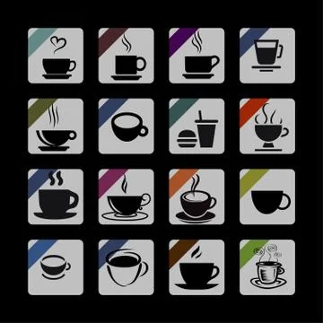 Cofe icons Stock Illustration