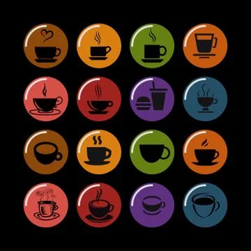 Cofe icons Stock Illustration