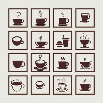 Cofe icons Stock Illustration