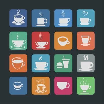 Cofe icons Stock Illustration