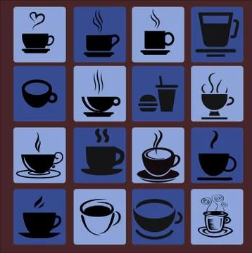 Cofe icons Stock Illustration