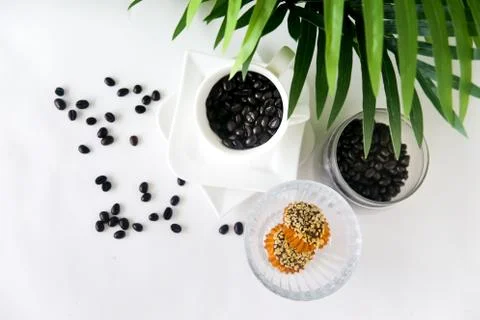 Cofee beans composition 스톡 사진