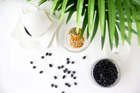 Cofee beans composition Stock-Fotos