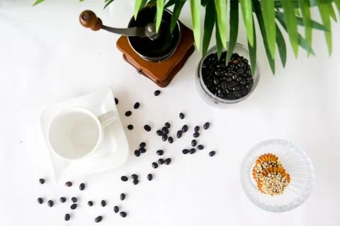 Cofee beans composition 스톡 사진