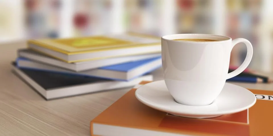 Cofee with book Stock Photos