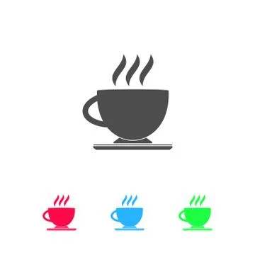 Cofee cup icon flat Stock Illustration