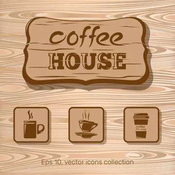 Cofee house. Icon collection Stock Illustration