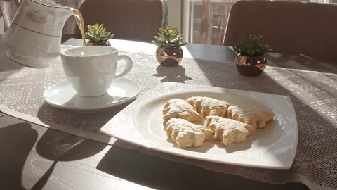 Coffe and cookies Stock Footage 143877187