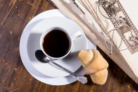 Coffe and newspaper Stock Photos